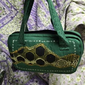 Green Embroidered Women's Bag
